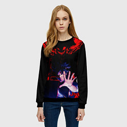 Свитшот женский Аста и его черный демон Черный клевер, цвет: 3D-черный — фото 2
