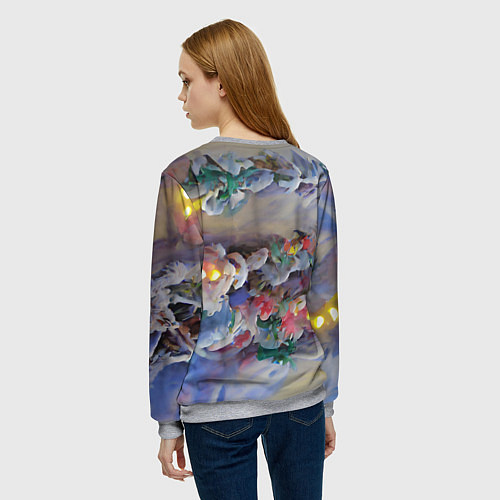 Женский свитшот Уютное новогоднее настроение / 3D-Меланж – фото 4