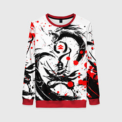 Свитшот женский GHOST OF TSUSHIMA ДРАКОН НА СПИНЕ, цвет: 3D-красный