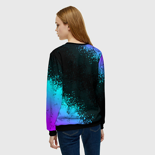 Женский свитшот CS GO NEON SYMBOL STYLE SKIN КС ГО НЕОН / 3D-Черный – фото 4