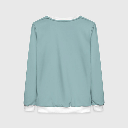 Женский свитшот Деревенский Новый Год Дед Мороз и Олень / 3D-Белый – фото 2