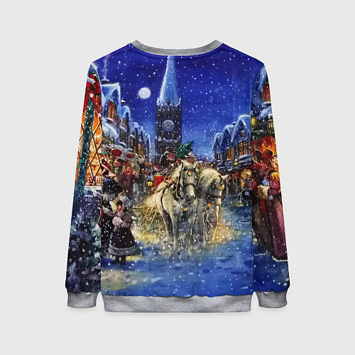 Женский свитшот НОВОГОДНЯЯ АТМОСФЕРА НОВЫЙ ГОД 2022 / 3D-Меланж – фото 2