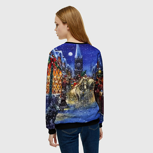 Женский свитшот НОВОГОДНЯЯ АТМОСФЕРА НОВЫЙ ГОД 2022 / 3D-Черный – фото 4