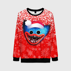 Женский свитшот POPPY PLAYTIME ХАГИ ВАГИ НОВОГОДНИЙ, СНЕЖИНКИ