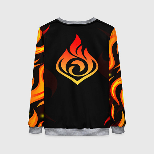 Женский свитшот DILUC FIRE GENSHIN IMPACT НА СПИНЕ / 3D-Меланж – фото 2