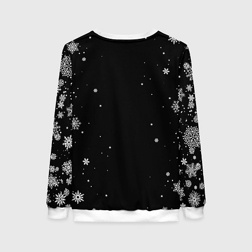 Женский свитшот НОВОГОДНИЙ HOLLOW KNIGHT ЧЁРНЫЙ / 3D-Белый – фото 2