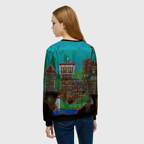 Женский свитшот Дом в Террарии / 3D-Черный – фото 4