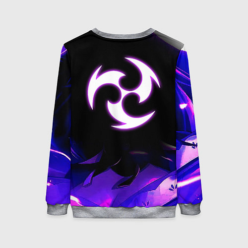 Женский свитшот SHOGUN RAIDEN GENSHIN IMPACT НА СПИНЕ / 3D-Меланж – фото 2
