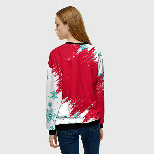 Женский свитшот НОВОГОДНИЙ ЛИВЕРПУЛЬ 2022 / 3D-Черный – фото 4