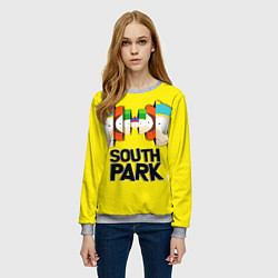 Свитшот женский South Park - Южный парк персонажи, цвет: 3D-меланж — фото 2