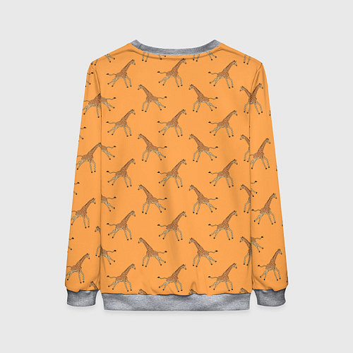 Женский свитшот Жирафы паттерн / 3D-Меланж – фото 2