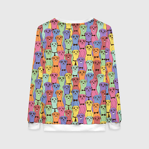 Женский свитшот Красочные Сурикаты / 3D-Белый – фото 2