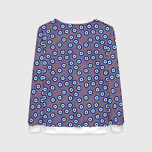 Женский свитшот Глаза от сглаза паттерн крупно / 3D-Белый – фото 2