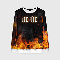 Свитшот женский ACDC - Fire, цвет: 3D-белый