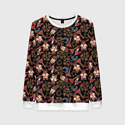 Женский свитшот Россия паттерн темный