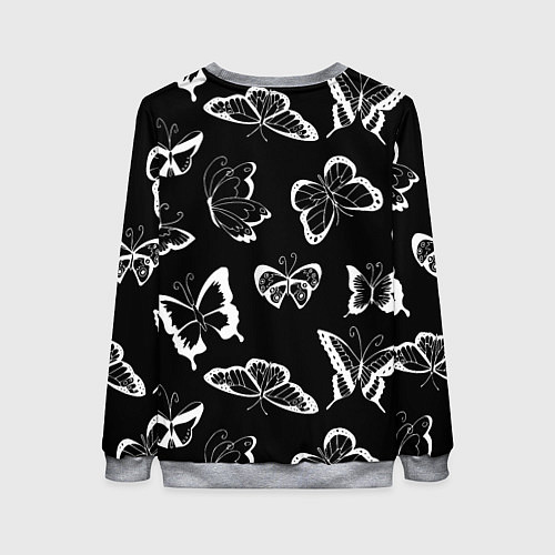 Женский свитшот Адель летящие бабочки / 3D-Меланж – фото 2
