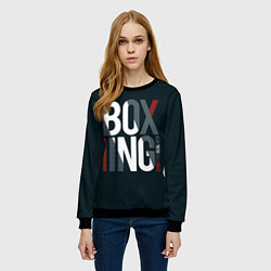Свитшот женский Бокс - Boxing, цвет: 3D-черный — фото 2