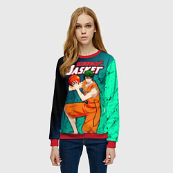 Свитшот женский Kuroko no Basuke, Midorima Shintaro Шинтаро Мидори, цвет: 3D-красный — фото 2