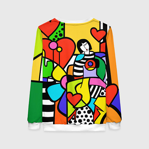 Женский свитшот Romero Britto - valentines day / 3D-Белый – фото 2