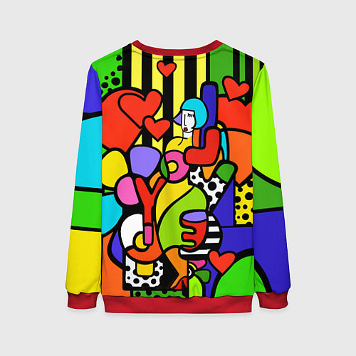 Женский свитшот Romero Britto - love you / 3D-Красный – фото 2