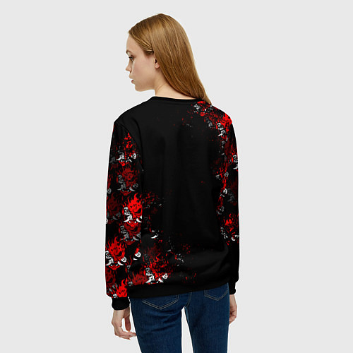 Женский свитшот КИБЕРПАНК 2077 SAMURAI CYBERPUNK 2077 / 3D-Черный – фото 4