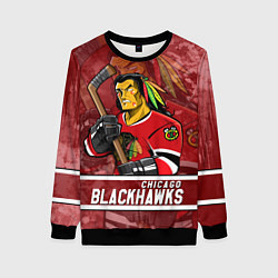 Свитшот женский Chicago Blackhawks , Чикаго Блэкхокс, цвет: 3D-черный