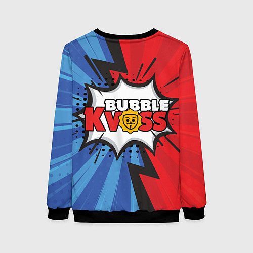 Женский свитшот Бабл квас супер геройский узор / 3D-Черный – фото 2