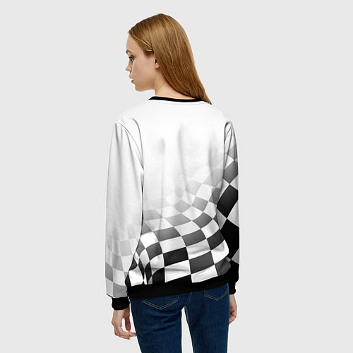 Женский свитшот Audi Quattro, Ауди Кватро, Финишный флаг / 3D-Черный – фото 4
