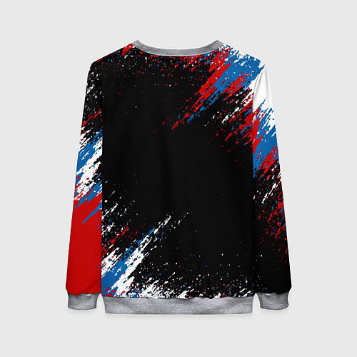 Женский свитшот Russia Штрихи в цвет Флага / 3D-Меланж – фото 2