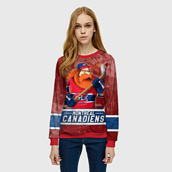 Свитшот женский Монреаль Канадиенс, Montreal Canadiens Маскот, цвет: 3D-красный — фото 2