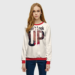 Свитшот женский Dont look upНе смотри на вверх, цвет: 3D-красный — фото 2