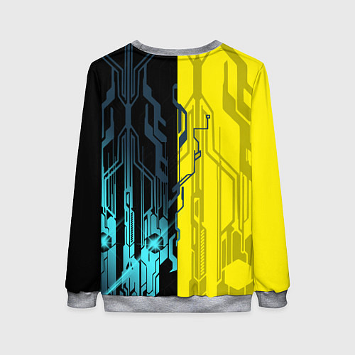 Женский свитшот CYBERPUNK 2077 Логотип / 3D-Меланж – фото 2