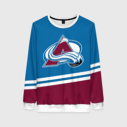 Свитшот женский Colorado Avalanche, Колорадо Эвеланш, цвет: 3D-белый