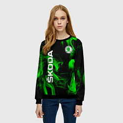Свитшот женский Skoda: Green Smoke, цвет: 3D-черный — фото 2