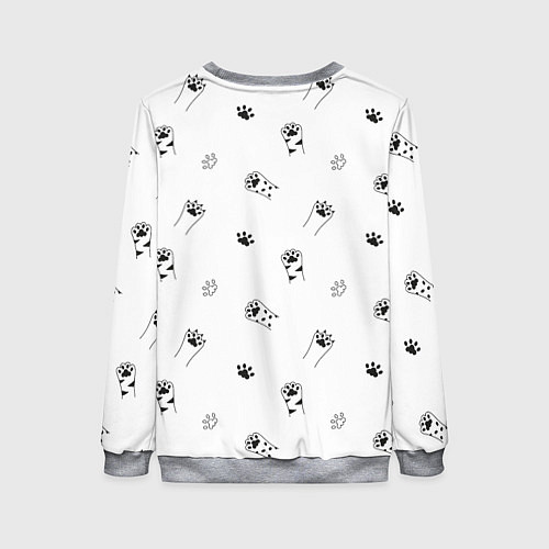 Женский свитшот Паттерн - кошачьи лапки 3D / 3D-Меланж – фото 2