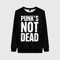 Свитшот женский PUNKS NOT DEAD Панки Живы, цвет: 3D-черный