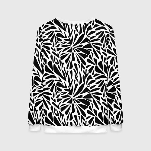 Женский свитшот Черно белый абстрактный узор / 3D-Белый – фото 2
