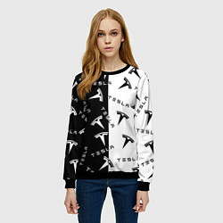 Свитшот женский Tesla Black & White, цвет: 3D-черный — фото 2