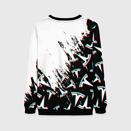 Женский свитшот Tesla pattern glitch / 3D-Черный – фото 2