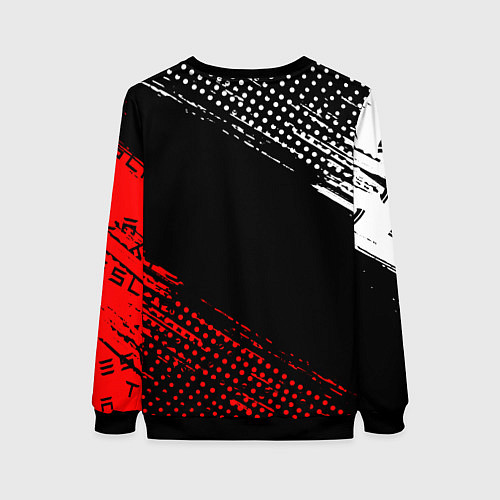 Женский свитшот Tesla - Logo Pattern / 3D-Черный – фото 2