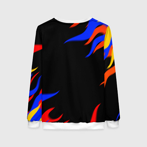 Женский свитшот Toyota Разноцветный огонь / 3D-Белый – фото 2