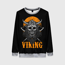 Свитшот женский ЧЕРЕП ВИКИНГА VIKINGS SKULL, цвет: 3D-меланж