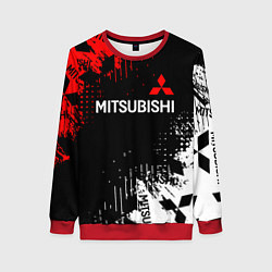 Свитшот женский Mitsubishi Sport Pattern, цвет: 3D-красный
