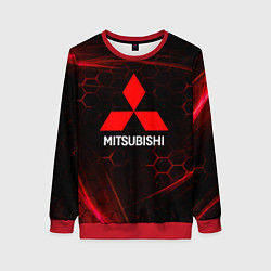 Свитшот женский Mitsubishi красные соты, цвет: 3D-красный