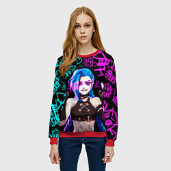 Свитшот женский JINX ДЖИНКС NEON PATTERN, цвет: 3D-красный — фото 2