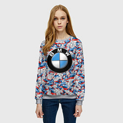 Свитшот женский BMW M PATTERN LOGO, цвет: 3D-меланж — фото 2