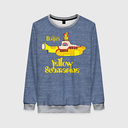 Свитшот женский On a Yellow Submarine 3D, цвет: 3D-меланж