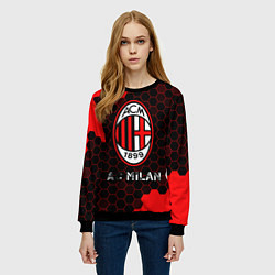 Свитшот женский МИЛАН AC Milan Соты, цвет: 3D-черный — фото 2