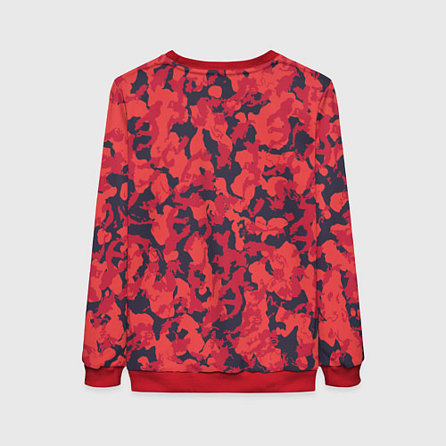 Женский свитшот Веселый динозавр на скейте / 3D-Красный – фото 2