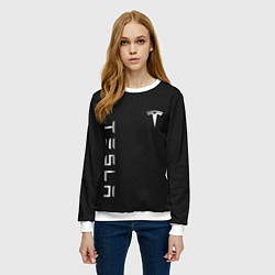 Свитшот женский TESLA - ТЕСЛА КАРБОН И МЕТАЛЛ, цвет: 3D-белый — фото 2